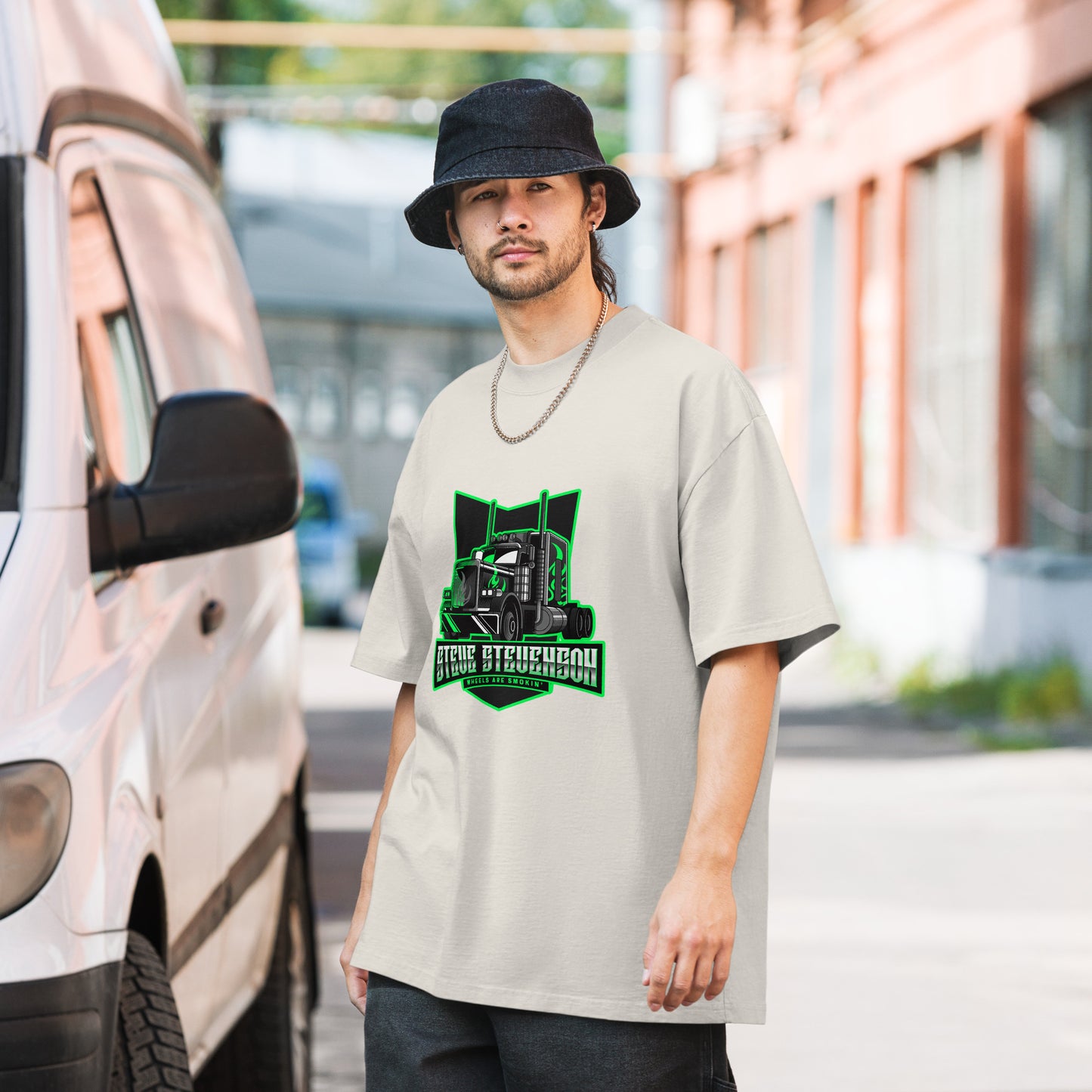 Oversized Faded T-shirt - Semi Truck